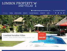 Tablet Screenshot of lombokpropertyandvillas.com